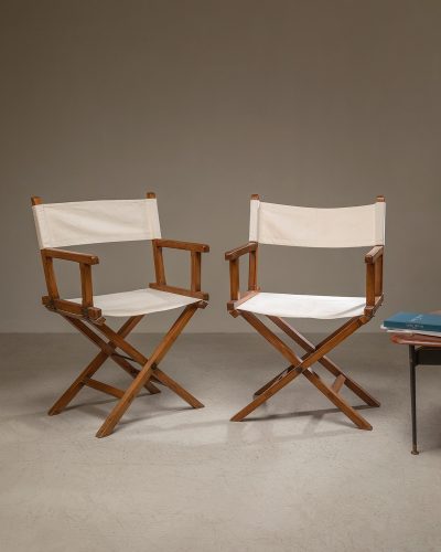 HL05757 White Canvas Folding Chairs-189