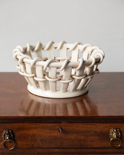 5922 French Porcelain woven bread or fruit basket-241