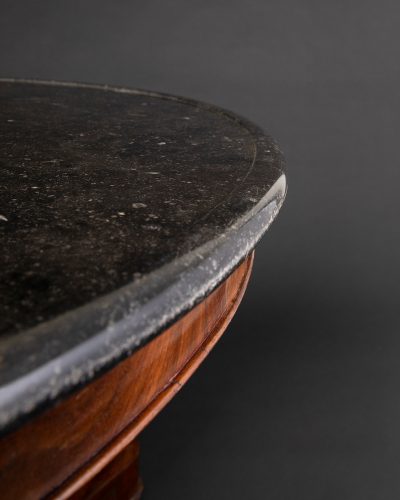 HL4722 Mahogany Gueridon Table with fossil black marble-162