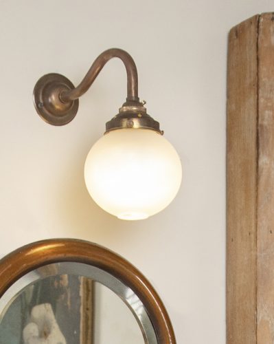 Swan Neck Wall Light Frosted Globe