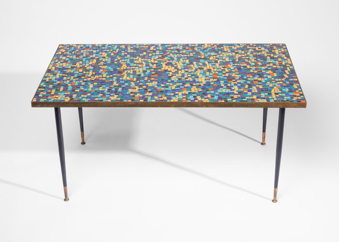 HL6351 Mosaic and brass bound occasional table-2550