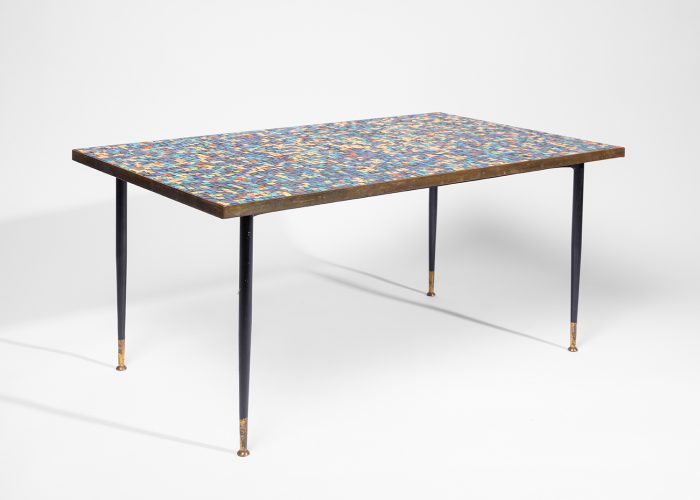 HL6351 Mosaic and brass bound occasional table-2552