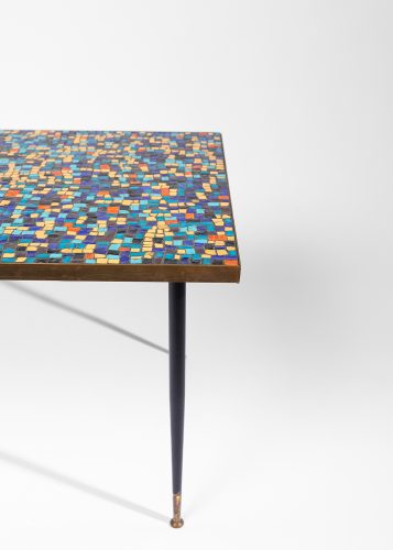 HL6351 Mosaic and brass bound occasional table-2565