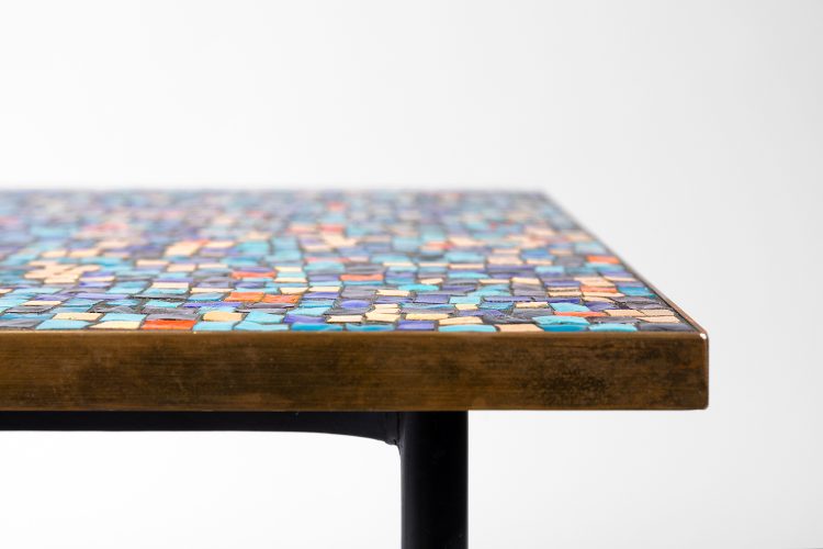 HL6351 Mosaic and brass bound occasional table-2566
