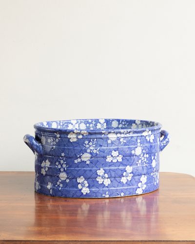 HL6444A blue and white ceramic pot with floral design-2710