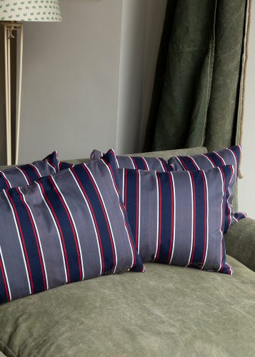 HB900523 Ticking Cushion in Blue,Red and White-8029