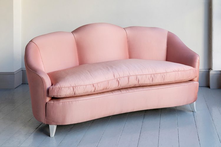 HL5322 Pink Silk settee and armchair suite-7889
