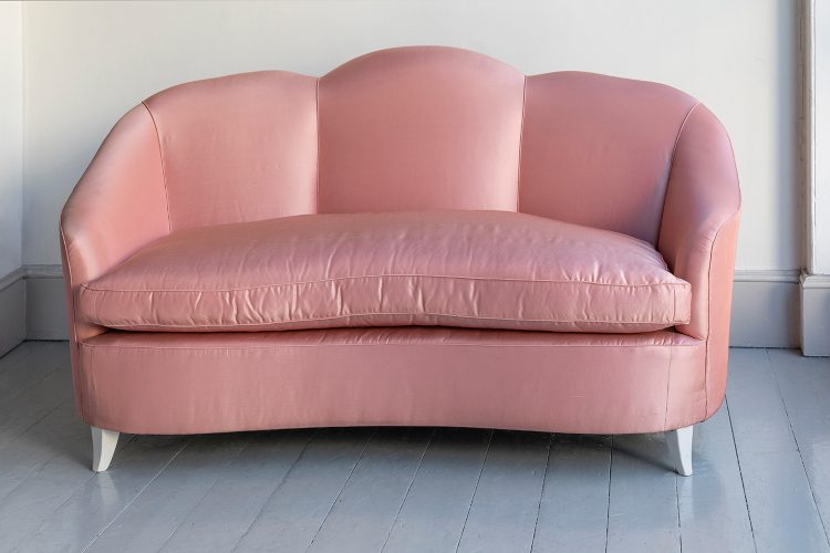 HL5322 Pink Silk settee and armchair suite-7892B