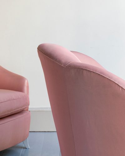 HL5322 Pink Silk settee and armchair suite-7927