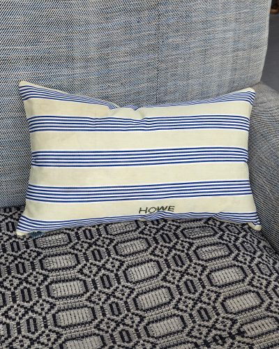 HB900583 Ticking Cushion in Blue and Cream 583-13522