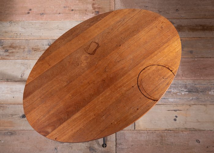 HL6219 A large oval table teak top and its base-13899