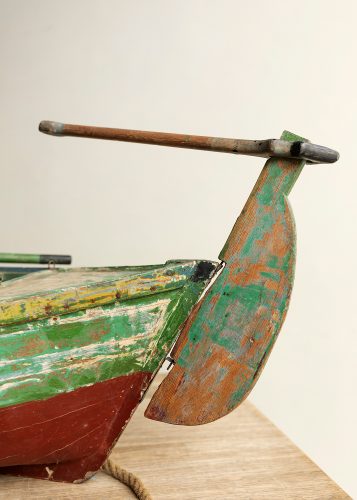 HL6379 Artisan made wooden boat-12654