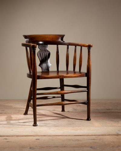 HL5703 C19th Bow Back Smoker’s Chair-16406