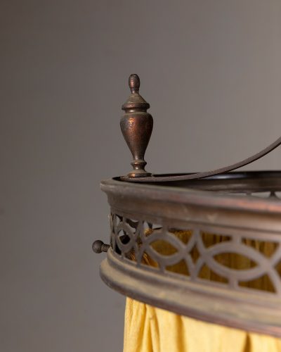 HL6800 An Edwardian Circular Brass Hanging Chandelier-16920