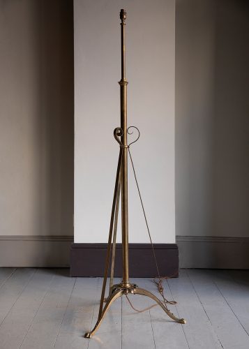 HL6259 Late C19th Art Nouveau Brass Floor Lamp-17567