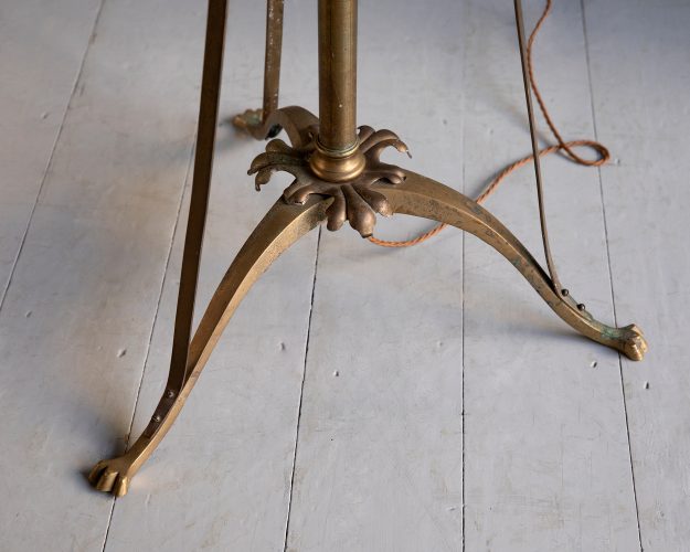 HL6259 Late C19th Art Nouveau Brass Floor Lamp-17568