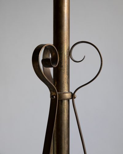 HL6259 Late C19th Art Nouveau Brass Floor Lamp-17573