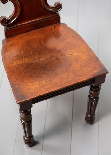 HL6750 A late Regency mahogany hall chair, att. To Gillows-18569