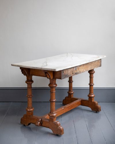 HL6825 Arts and Crafts Marble Top Table-18874