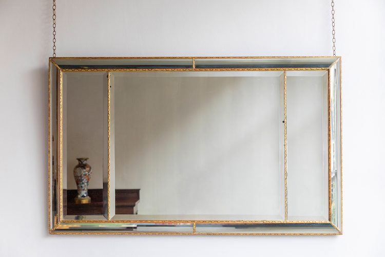HL6735 Queen Anne Revival C19th Three Panel Overmantel Mirror-19840
