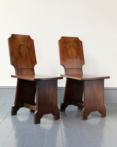 HL6753 Pair of mahogany hall chairs-21526