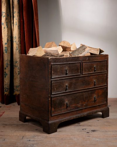 HL6783 Early C20th Large Faux Chest Log Bin-23457