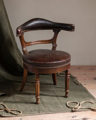 HL6921 C19th Leather Desk Chair-23384