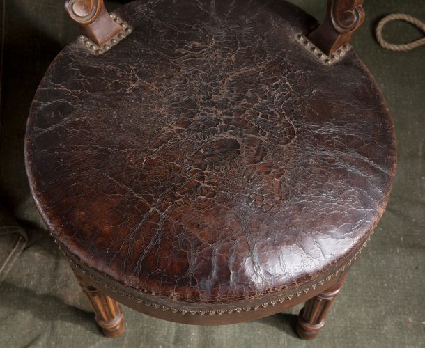 HL6921 C19th Leather Desk Chair-23392