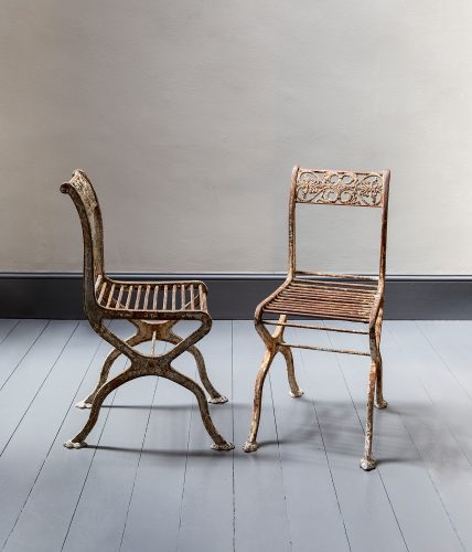 HL6965 Pair of Early C19th Iron Chairs-25675