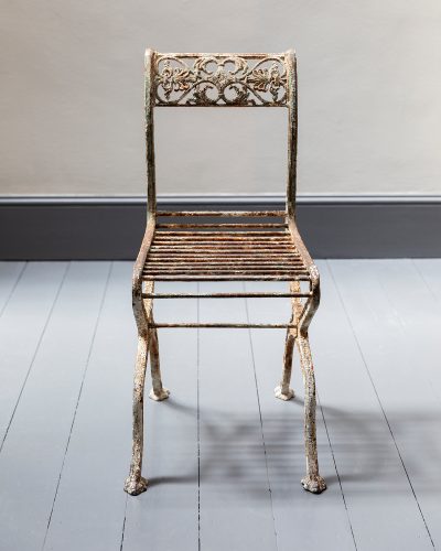HL6965 Pair of Early C19th Iron Chairs-25681