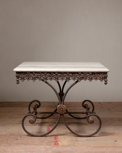 HL6091 C19th Cast Iron and Marble Butcher’s Table-26068