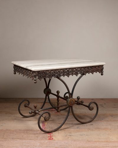 HL6091 C19th Cast Iron and Marble Butcher’s Table-26072