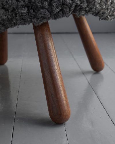 HB900651 Clam Chair in Grey Gotland Shearling-32108