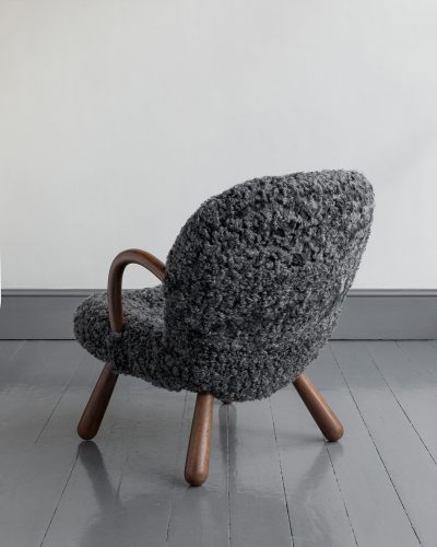 HB900651 Clam Chair in Grey Gotland Shearling-32120
