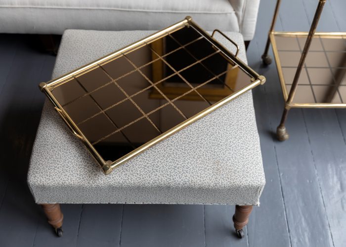 HL7265 A 1950’s Brass trolley with matching tray-31333
