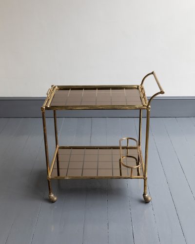 HL7265 A 1950’s Brass trolley with matching tray-31335