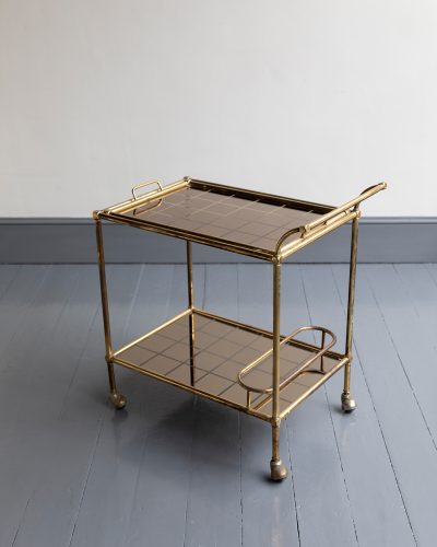 HL7265 A 1950’s Brass trolley with matching tray-31336