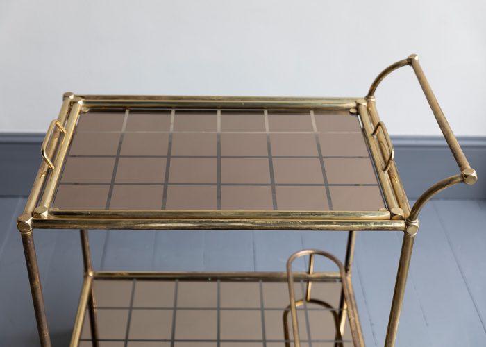 HL7265 A 1950’s Brass trolley with matching tray-31342