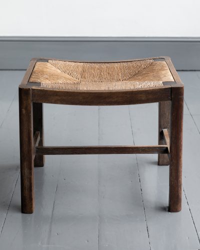 HL7343 A Heals oak-framed stool with drop-in woven rush seat-34238