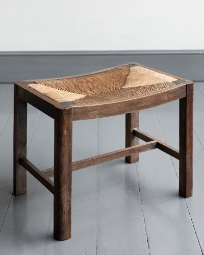 HL7343 A Heals oak-framed stool with drop-in woven rush seat-34239