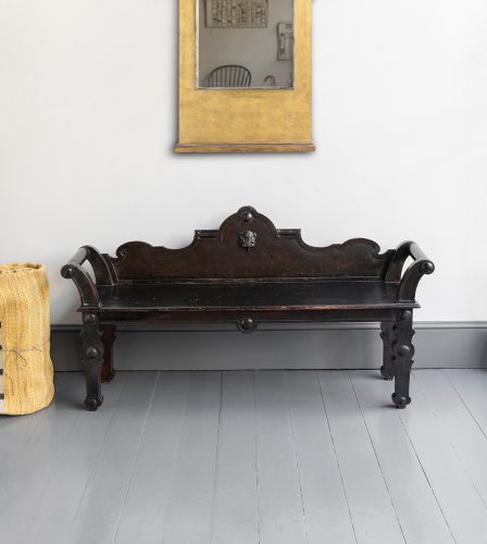 HL6997 Early Victorian Painted Hall Bench-36321_A