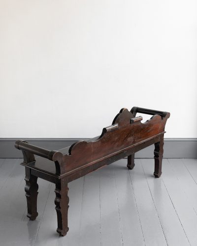 HL6997 Early Victorian Painted Hall Bench-36325_2