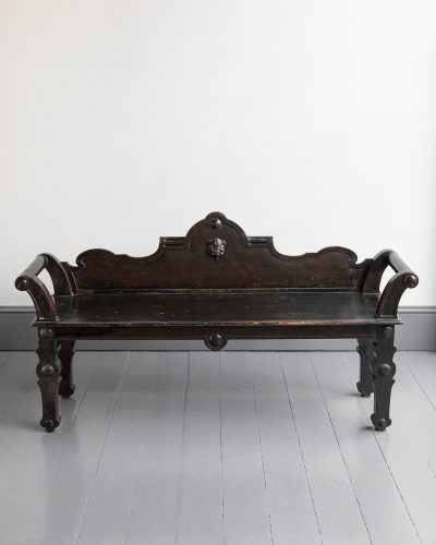HL6997 Early Victorian Painted Hall Bench-36326