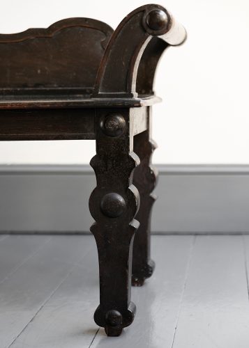 HL6997 Early Victorian Painted Hall Bench-36330