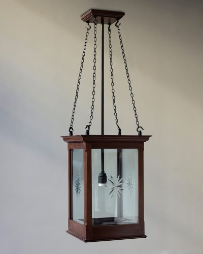 Large Rectangular Edwardian Style Hall Lantern in Mahogany – HB900065 – 6517