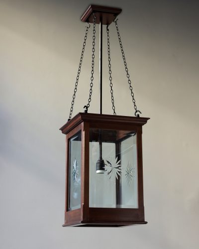 Large Rectangular Edwardian Style Hall Lantern in Mahogany – HB900065 – 6518
