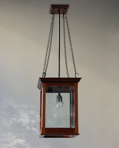 Medium Rectangular Edwardian Style Hall Lantern in Mahogany – HB900361 – 6537